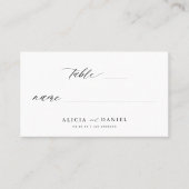 Minimalistische Hochzeit in Schwarz-Weiß Platzkarte (Vorderseite)