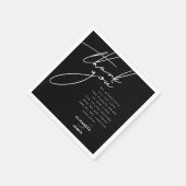 Minimalistische Hochzeit in Schwarz/Weiß Vielen Da Serviette (Ecke)