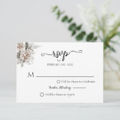 Minimalistische Hochzeit in Silber RSVP Karte (Stehend Vorderseite)