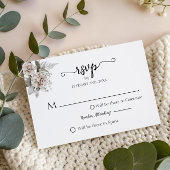 Minimalistische Hochzeit in Silber RSVP Karte