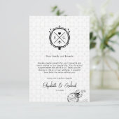 Minimalistische Hochzeit in Urlaubsort Dankeskarte (Stehend Vorderseite)