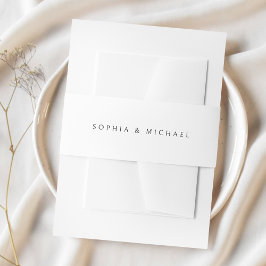 Minimalistische Hochzeit in Weiß Einladungsbanderole