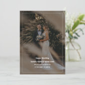 Minimalistische Hochzeit in Weiß und Schwarz Einladung (Stehend Vorderseite)