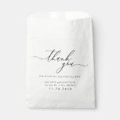 Minimalistische Hochzeit in Weiß und Schwarz Geschenktütchen (Vorderseite)