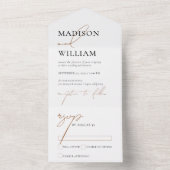 Minimalistische Hochzeit in Weiß und Weiß All In One Einladung (Innen Boden)