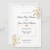 Minimalistische Hochzeit in Weißgold Einladung (Vorderseite)