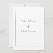 Minimalistische Hochzeit in Weißgold Einladung (Rückseite)