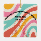 Minimalistische Hochzeit Keramikornament (Rückseite)