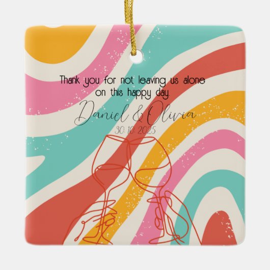 Minimalistische Hochzeit Keramikornament (Vorderseite)