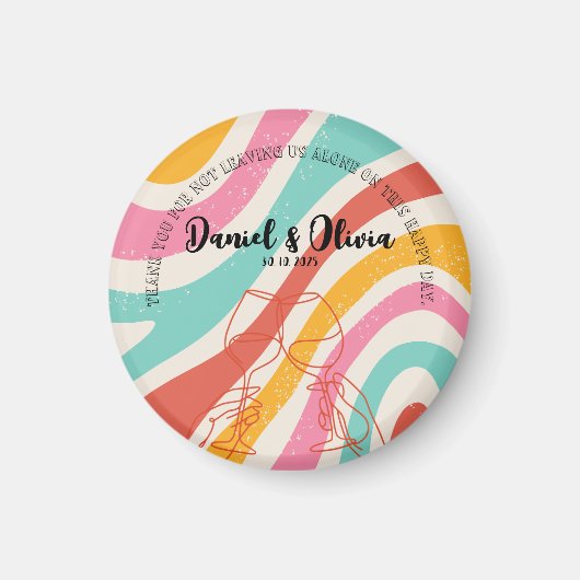 Minimalistische Hochzeit Magnet (Vorne)