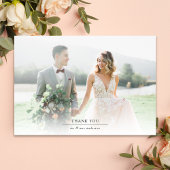 Minimalistische Hochzeit mit 2 Fotos Dankeskarte