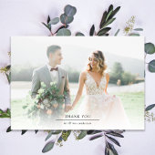 Minimalistische Hochzeit mit 2 Fotos Dankeskarte