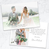 Minimalistische Hochzeit mit 2 Fotos Dankeskarte