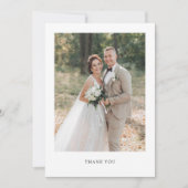 Minimalistische Hochzeit mit 2 Fotos Dankeskarte (Vorderseite)