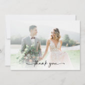 Minimalistische Hochzeit mit 2 Fotos Dankeskarte (Vorderseite)