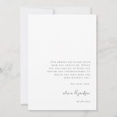 Minimalistische Hochzeit mit 3 Fotos Dankeskarte (Rückseite)