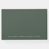 Minimalistische Hochzeit mit dunkelgrünem Chic Gästebuch (Rückseite)