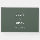 Minimalistische Hochzeit mit dunkelgrünem Chic Gästebuch (Vorderseite)