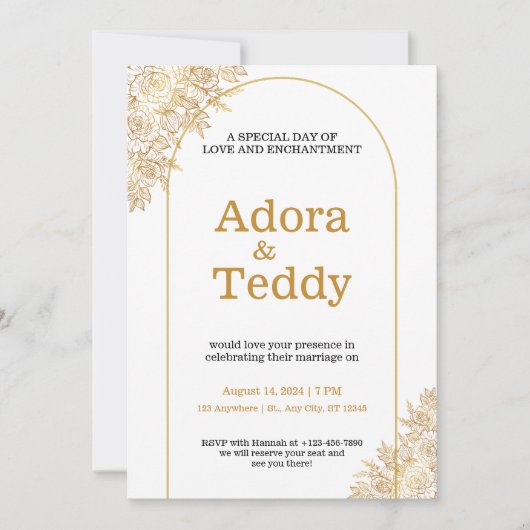 Minimalistische Hochzeit mit eigener Marke Einladung (Vorderseite)