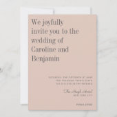 Minimalistische Hochzeit mit elegantem Blush Gray  Einladung (Vorderseite)