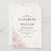 Minimalistische Hochzeit mit eleganten White Roses Einladung (Vorderseite)