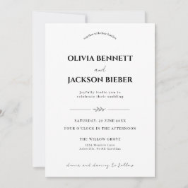 Minimalistische Hochzeit mit eleganter moderner Ty Einladung