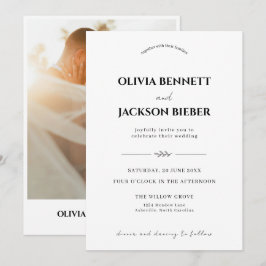 Minimalistische Hochzeit mit eleganter moderner Ty Einladung