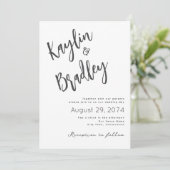 Minimalistische Hochzeit mit Eltern Einladung (Stehend Vorderseite)