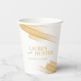 Minimalistische Hochzeit mit feinem Sand Pappbecher