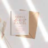 Minimalistische Hochzeit mit Flora Einladung