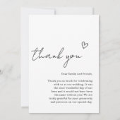 Minimalistische Hochzeit mit Foto Dankeskarte (Rückseite)