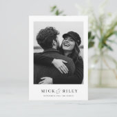 Minimalistische Hochzeit mit Foto und Text Save The Date (Stehend Vorderseite)