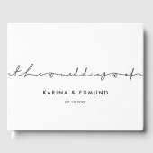 Minimalistische Hochzeit mit handgeschriebener Kal Gästebuch (Vorderseite)