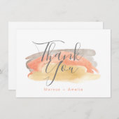 Minimalistische Hochzeit mit hübscher Wasserfarbe Dankeskarte (Vorne/Hinten)