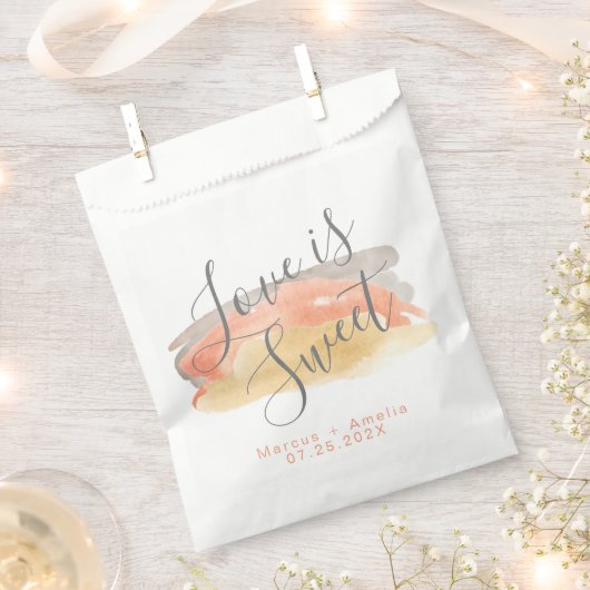 Minimalistische Hochzeit mit hübscher Wasserfarbe Geschenktütchen (Ausgeschnitten)