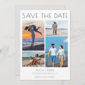 Minimalistische Hochzeit mit mehreren Fotos speich Save The Date (Vorne/Hinten)