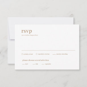 Minimalistische Hochzeit mit modernen Kupferkessel RSVP Karte