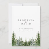 Minimalistische Hochzeit mit modernen Wildniskiefe Einladung (Rückseite)