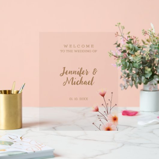 Minimalistische Hochzeit mit moderner Kalligrafie Acrylschild (Hochzeit)