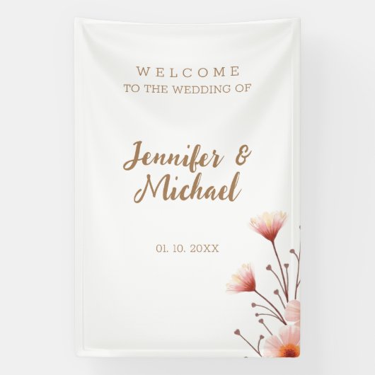 Minimalistische Hochzeit mit moderner Kalligrafie Banner (Vertikal)