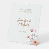 Minimalistische Hochzeit mit moderner Kalligrafie Sockelschild (Vorderseite)