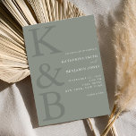 Minimalistische Hochzeit mit moderner Sage Green M Einladung<br><div class="desc">Mit dieser bearbeitbaren Vorlage können Sie Ihre Hochzeitseinladungen ganz einfach personalisieren. Das minimale elegante Typografie-Design in schlauer grüner Farbe.</div>