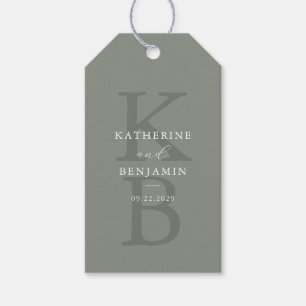 Minimalistische Hochzeit mit moderner Sage Green M Geschenkanhänger