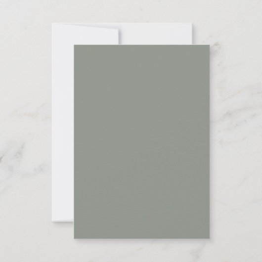 Minimalistische Hochzeit mit moderner Sage Green M RSVP Karte (Rückseite)