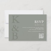 Minimalistische Hochzeit mit moderner Sage Green M RSVP Karte (Vorderseite)