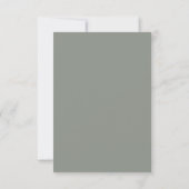 Minimalistische Hochzeit mit moderner Sage Green M RSVP Karte (Rückseite)