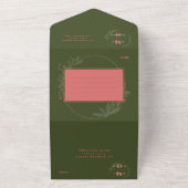 Minimalistische Hochzeit mit Olive Green Blush All In One Einladung (Außenbereich)