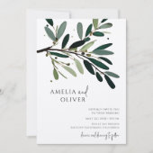 Minimalistische Hochzeit mit Olivenbäumen Einladung (Vorderseite)