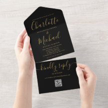 Minimalistische Hochzeit mit QR-Code