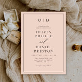 Minimalistische Hochzeit mit rosa Rosa Einladung